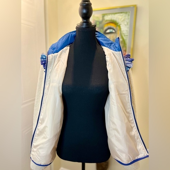 Sundance Catalog By Driftwood Sherpa “Bixby  Bandana Jacket” blue & cream 💙💛 - Picture 8 of 12